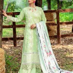 Hazel by Mahnur - Embroidered Slub Linen Collection with Digital Printed Silk Wool Shawl