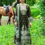 Hazel by Mahnur - Embroidered Slub Linen Collection with Digital Printed Silk Wool Shawl